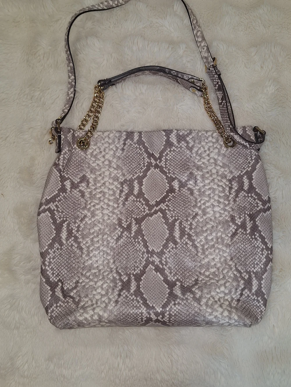 Michael Kors Women's Jet Set Snake-Print Shoulder Bag